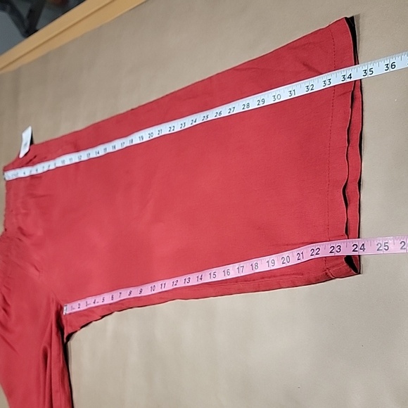 Old Navy Size S Deep Terracotta Elastic Waist Pull On Linen Blend Pants, NEW - Picture 9 of 14